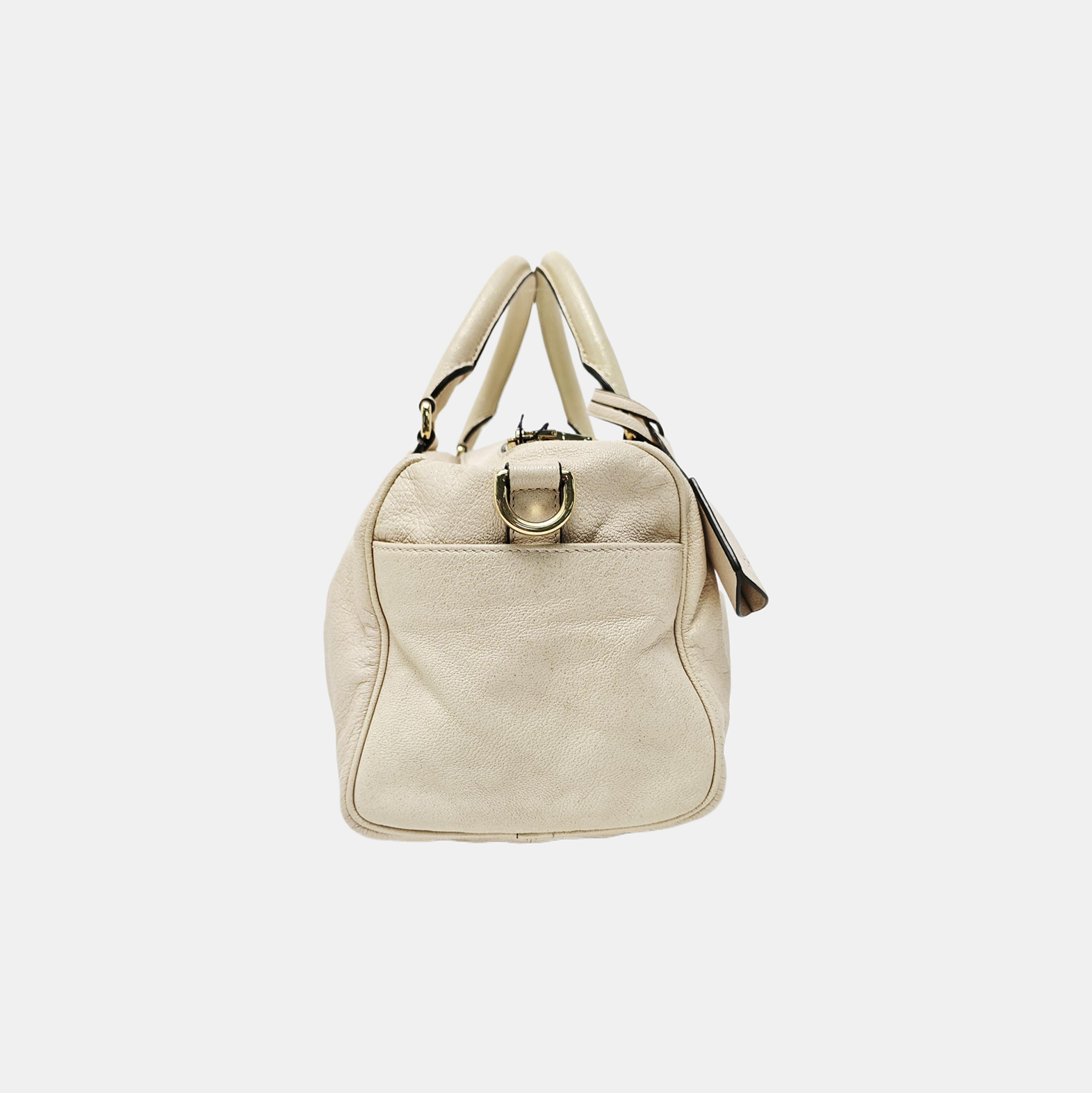 Calfskin Top Handle Bag White