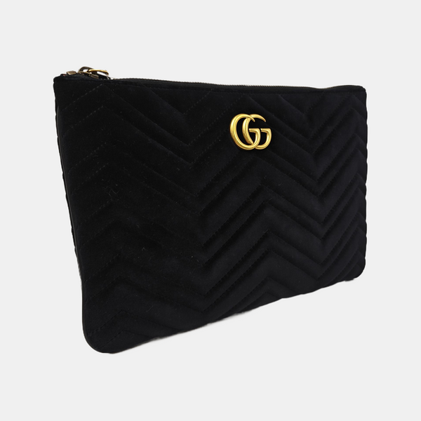 GG Marmont Large Velvet Black