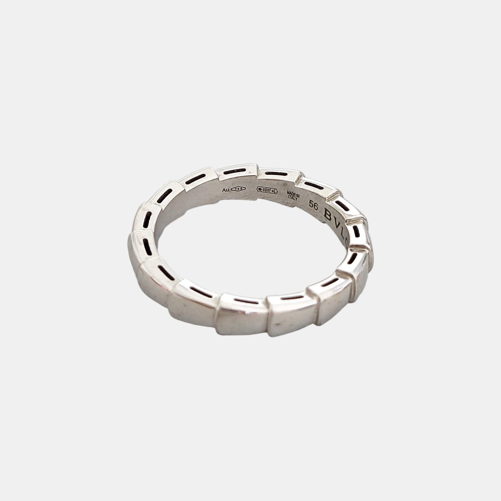 SERPENTI 18k White Gold Silver Ring EU 56