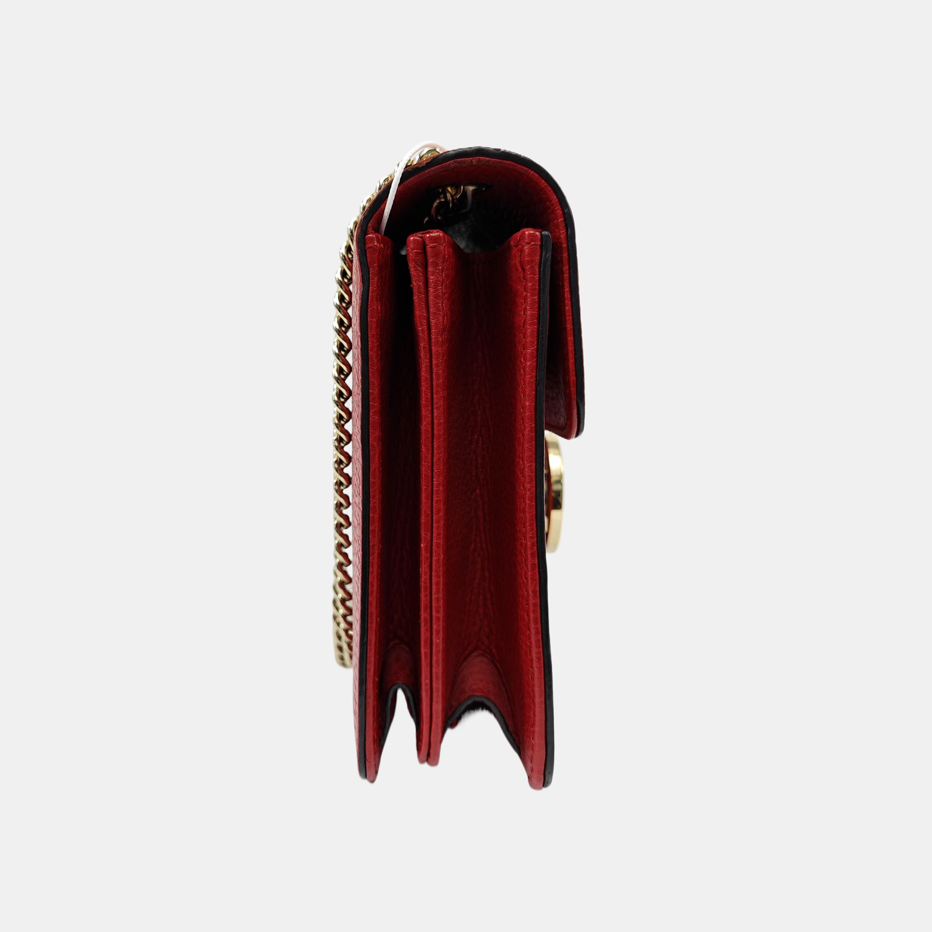 Interlocking G Small Calfskin Red