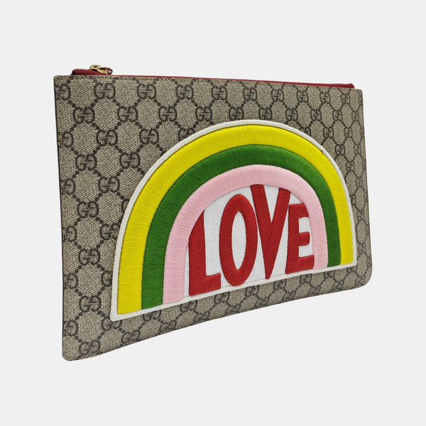 Monogram Coated Canvas Clutch Black