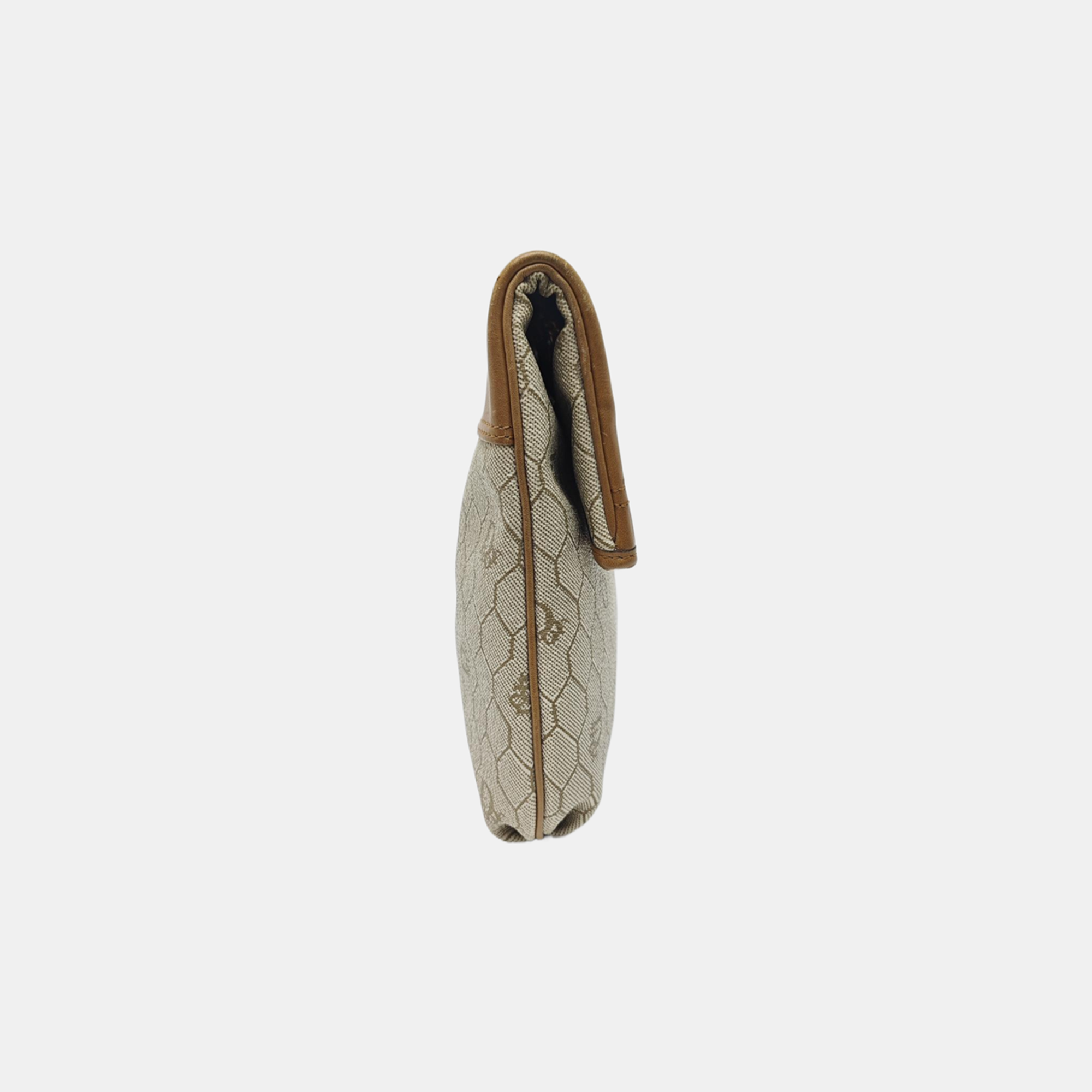 Oblique Coated Canvas Shoulder Bag Beige