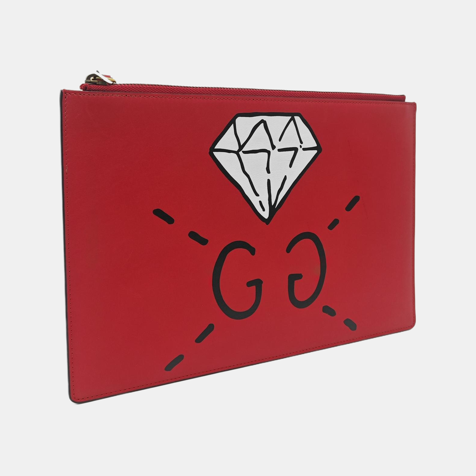 Calfskin Clutch Red