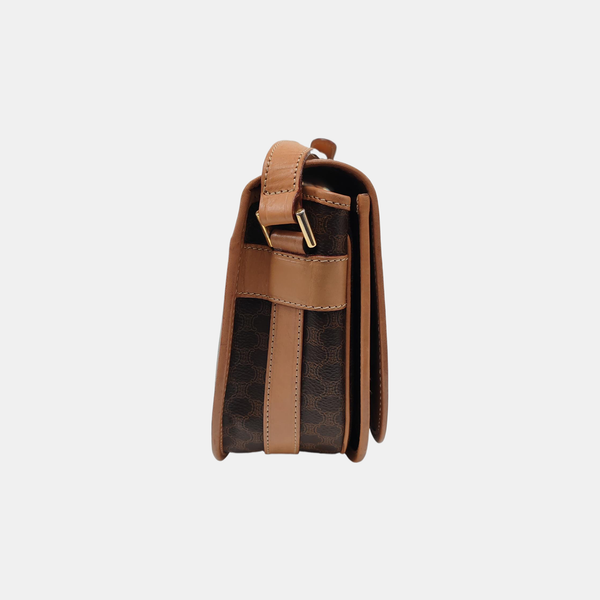 Coated Canvas Shoulder Bag Brown
