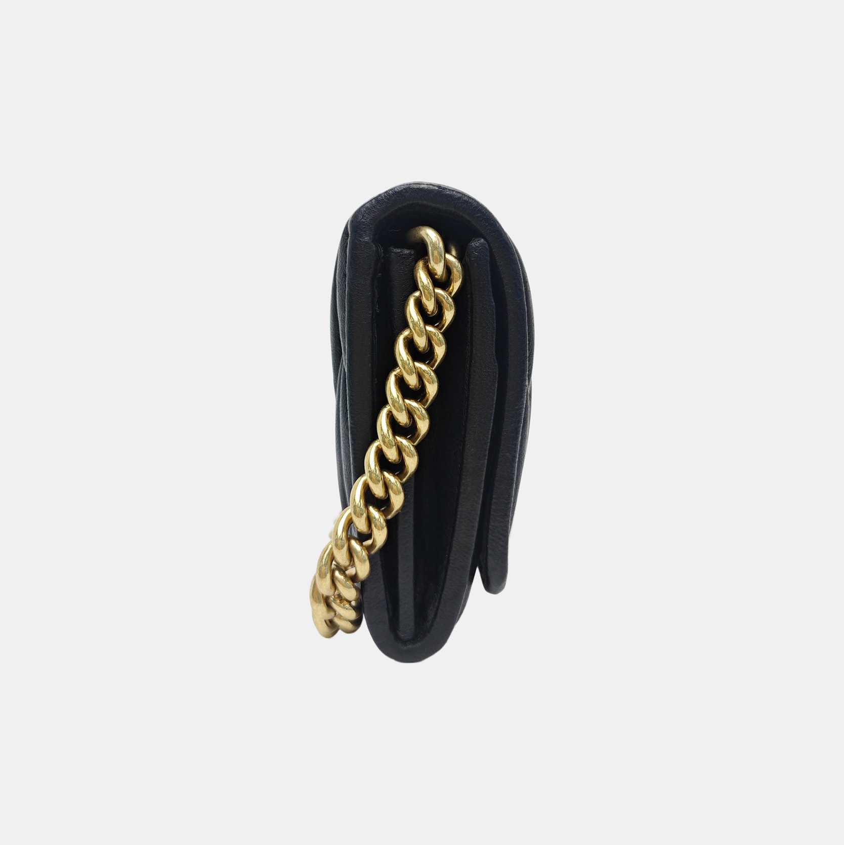 Quilted Lambskin Shoulder Bag Black