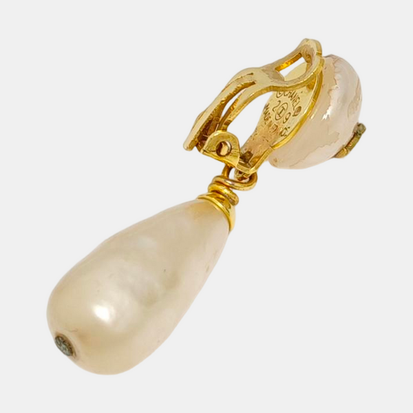 Metal White Clip On Earrings