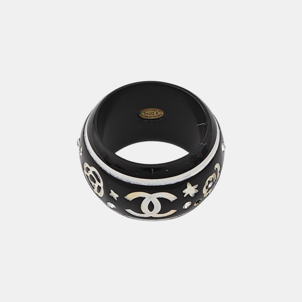 Synthetic Crystal Black Ring EU 53