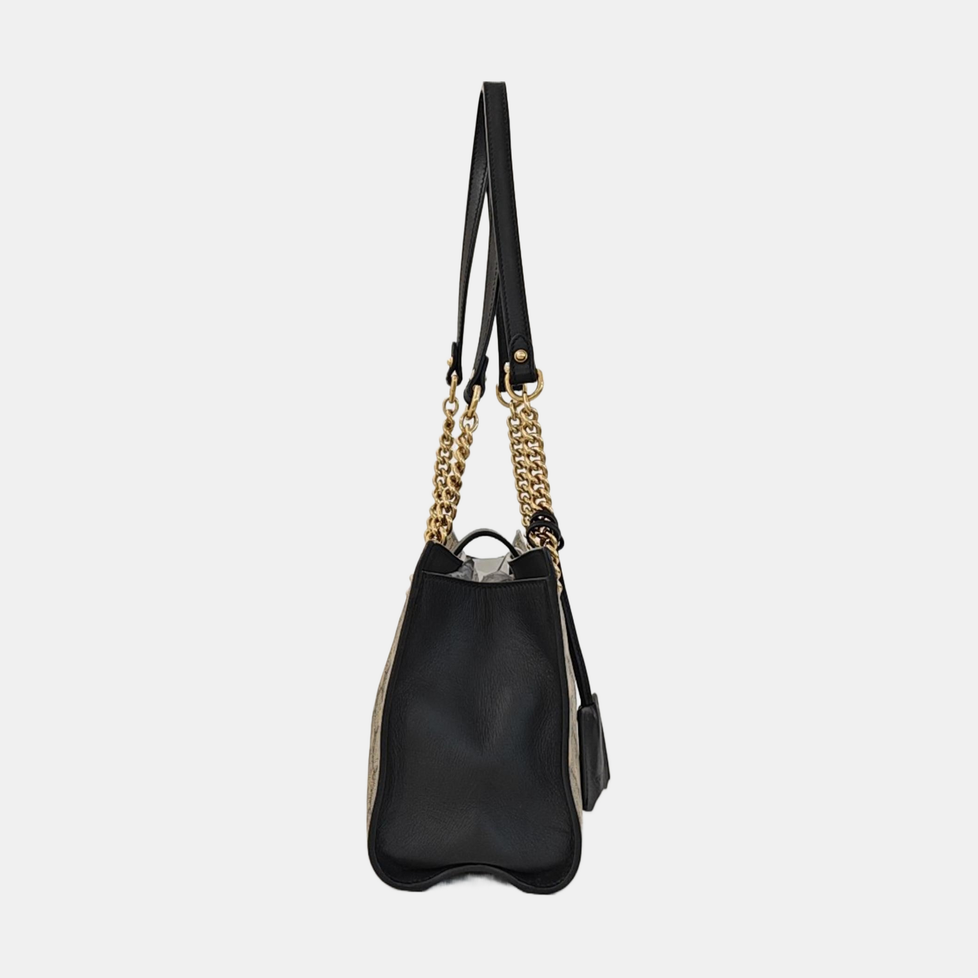 Padlock Small Monogram Coated Canvas Beige
