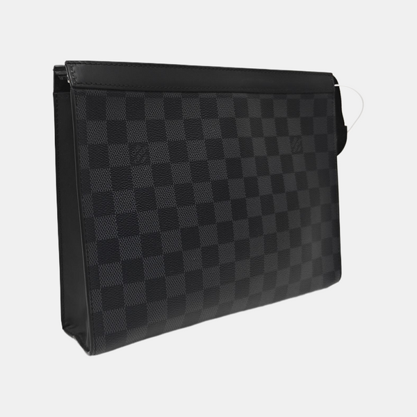 Pochette Voyag MM Damier Graphite Coated Canvas Gray