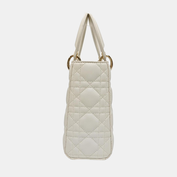 Lady Dior Small Cannage Lambskin White
