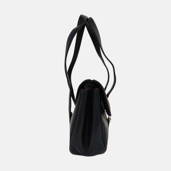 BVLGARI LOGO Calfskin Black