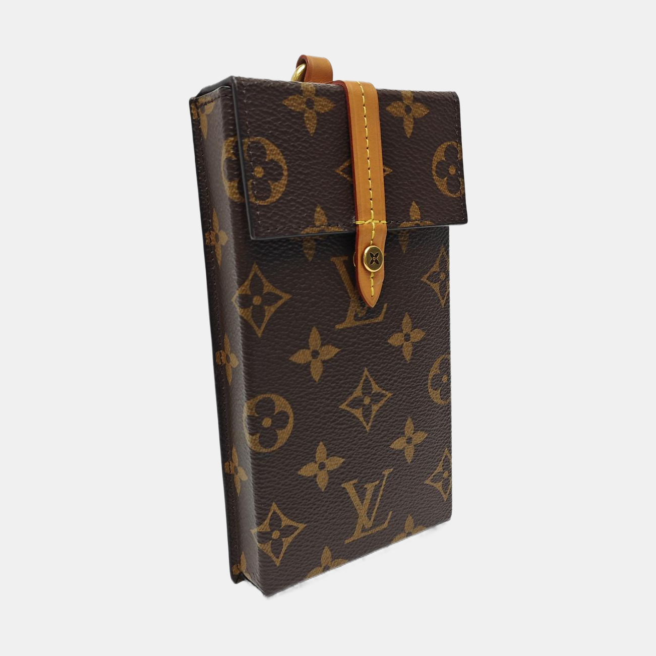Monogram Coated Canvas Clutch Brown