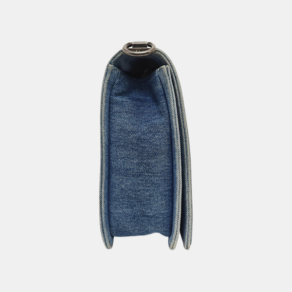 BOY CHANEL Maxi Quilted Denim Blue