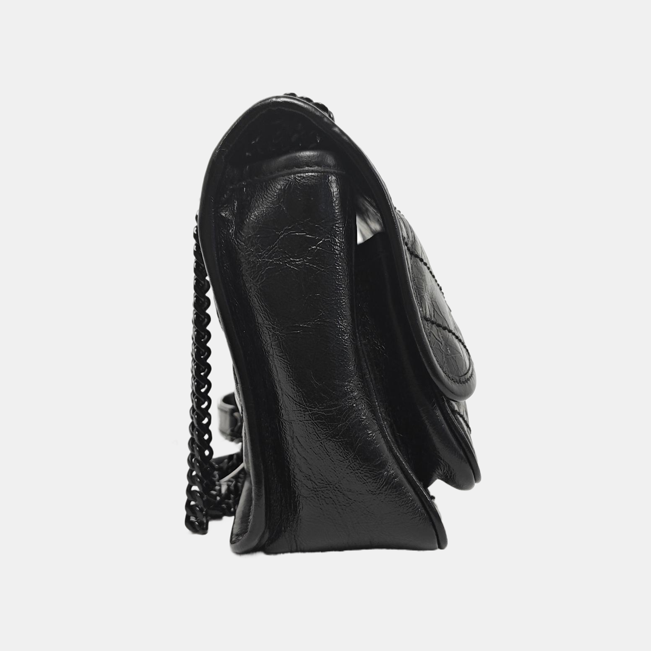 NIKI Small Chevron Calfskin Black