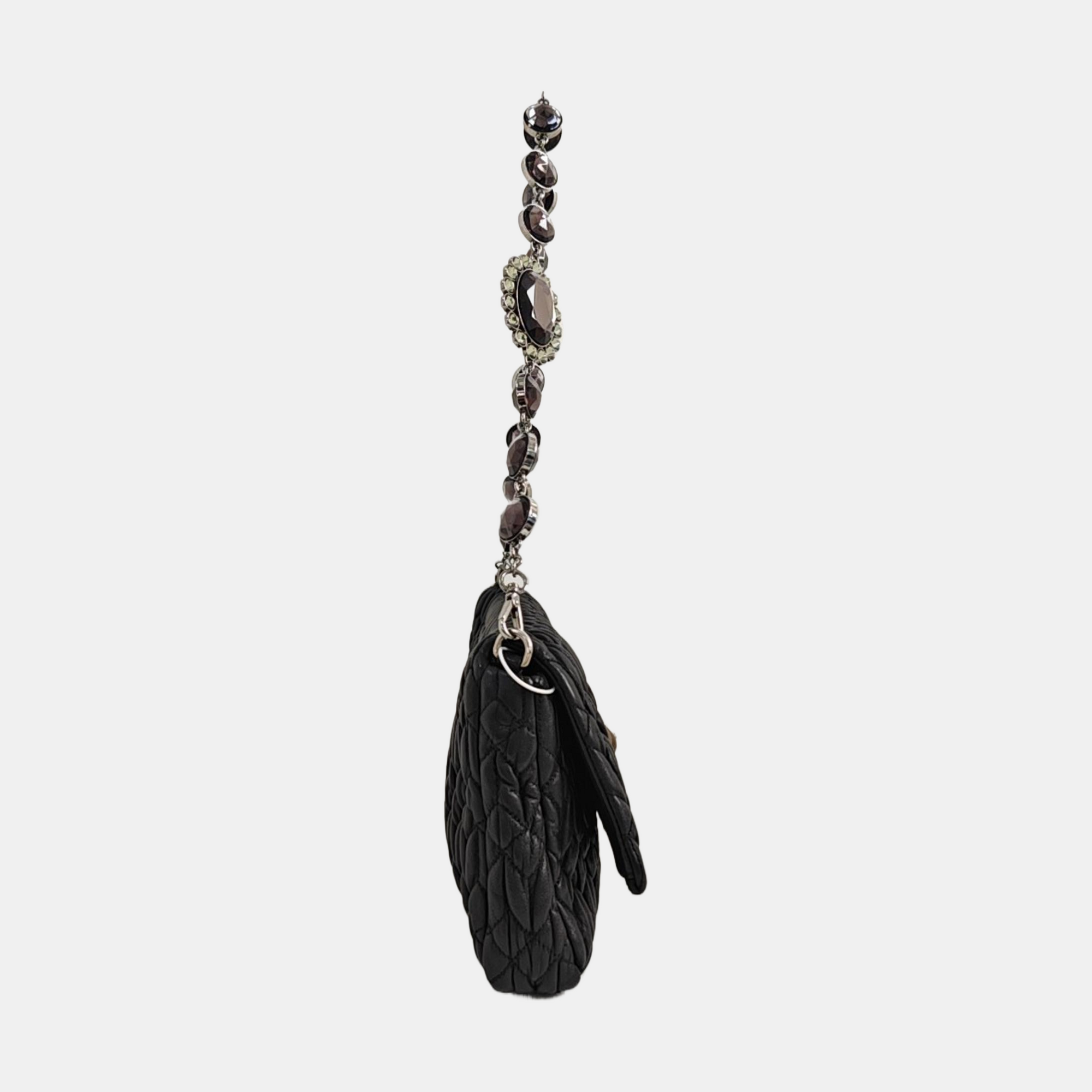 Crystal Quilted Lambskin Black