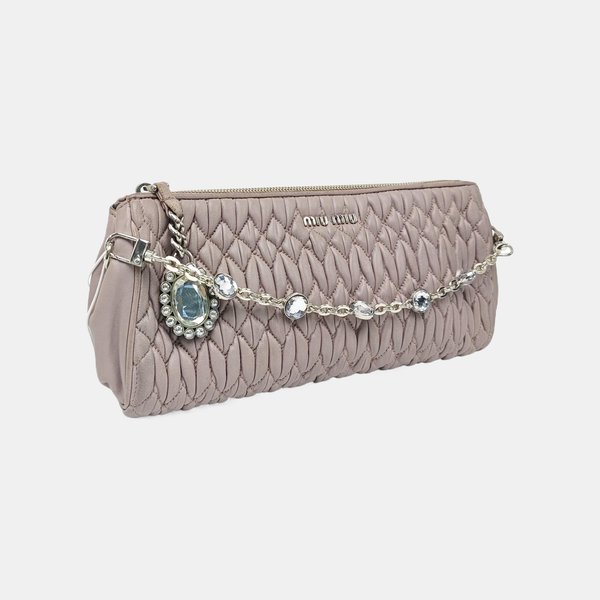 Quilted Lambskin Top Handle Bag Purple