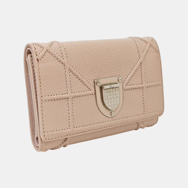 Diorama Cannage Calfskin Pink Wallet