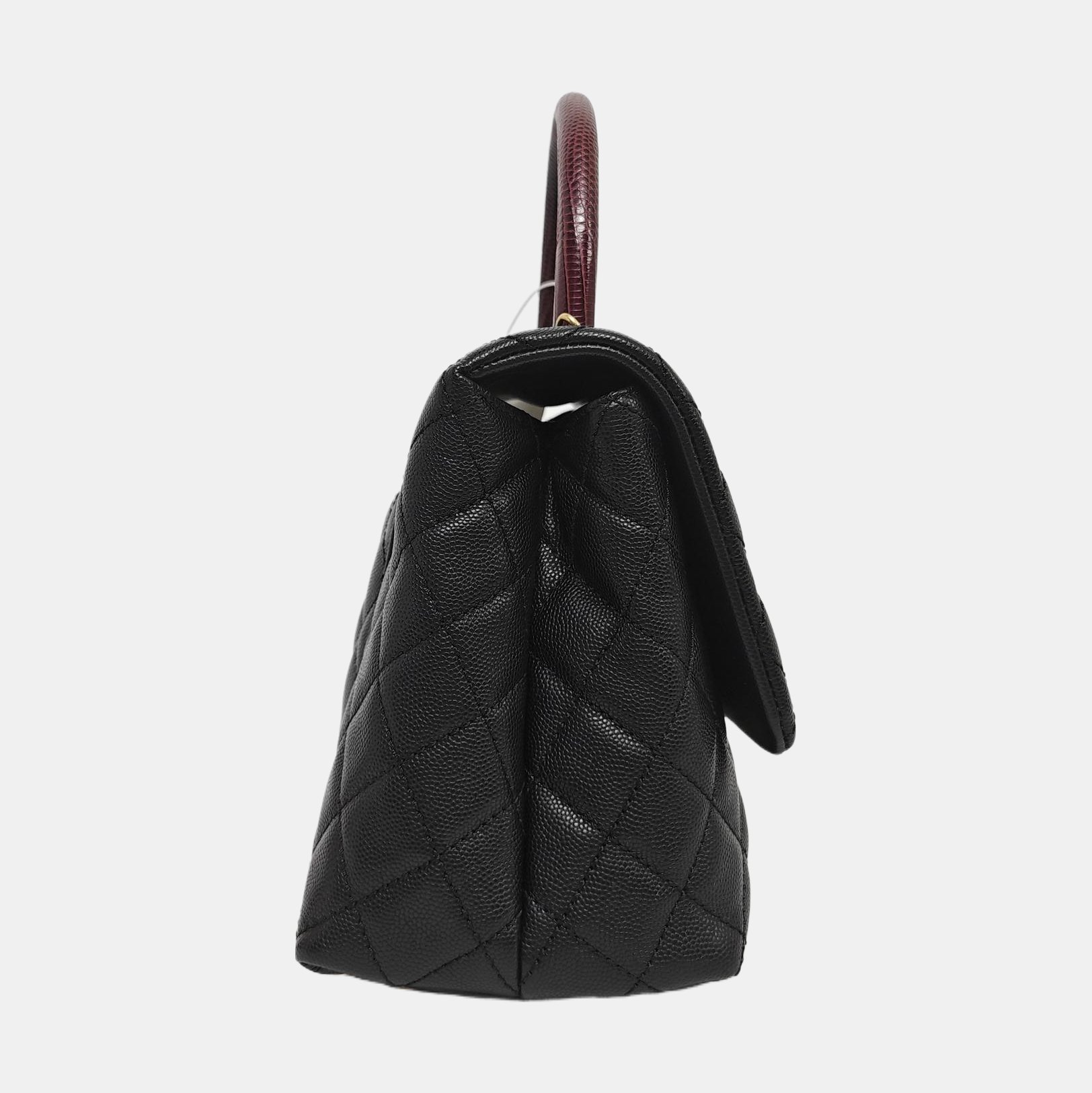 COCO HANDLE Medium Quilted Grained Calfskin Black