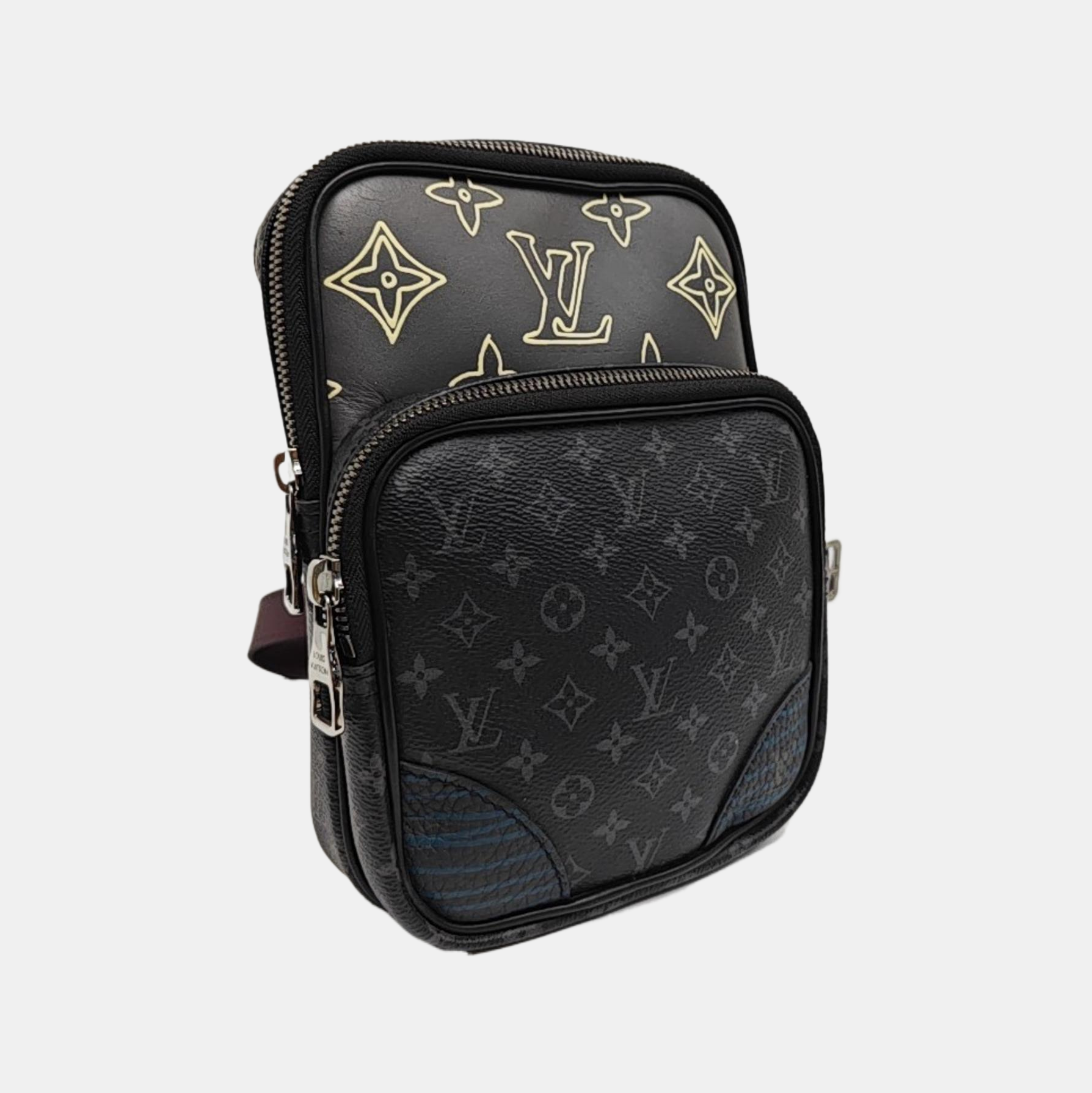 AMAZON Monogram Coated Canvas Black