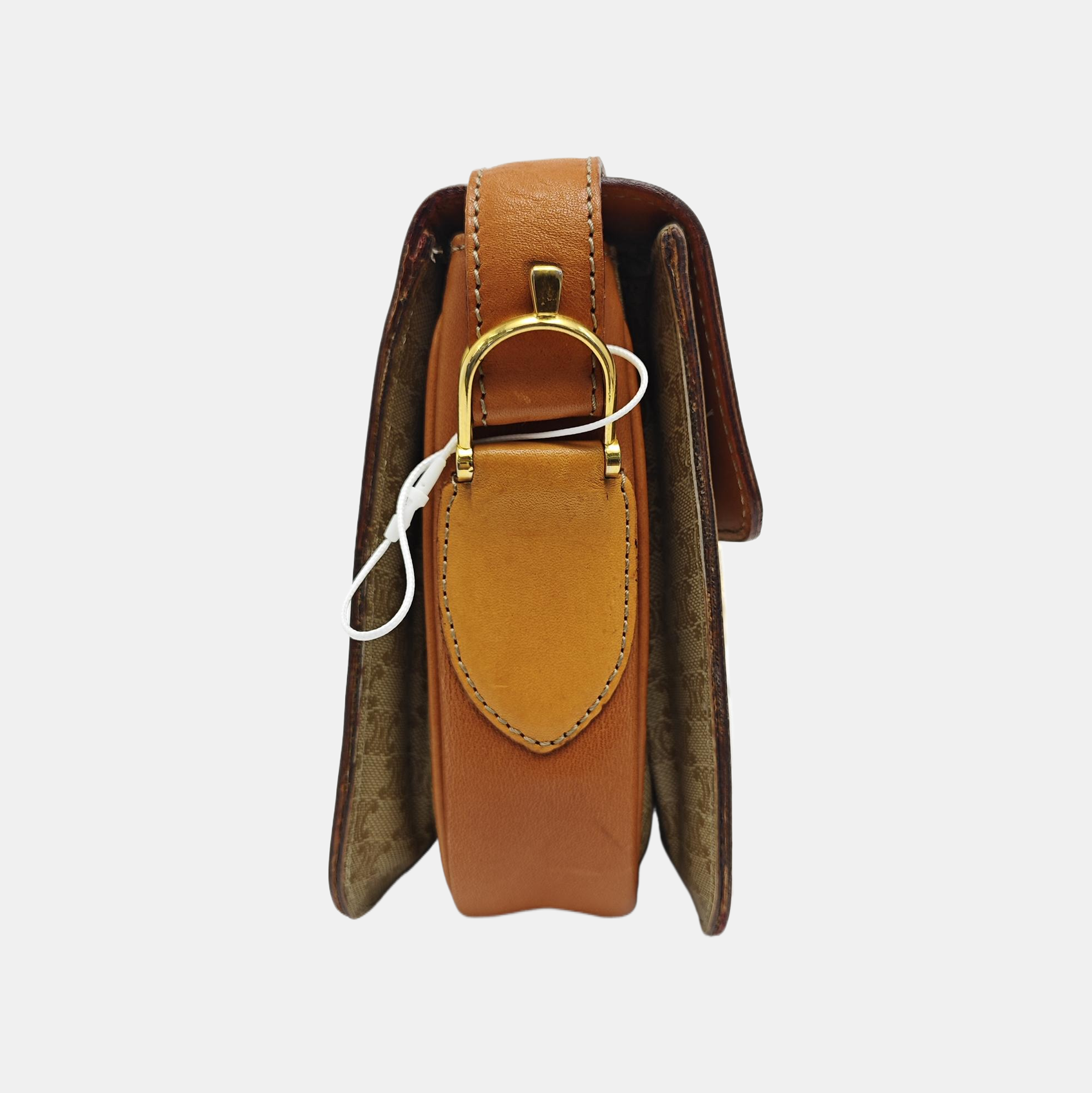 Coated Canvas Shoulder Bag Beige