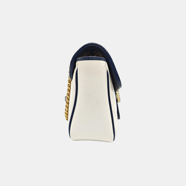 GG Marmont Medium Quilted Calfskin White