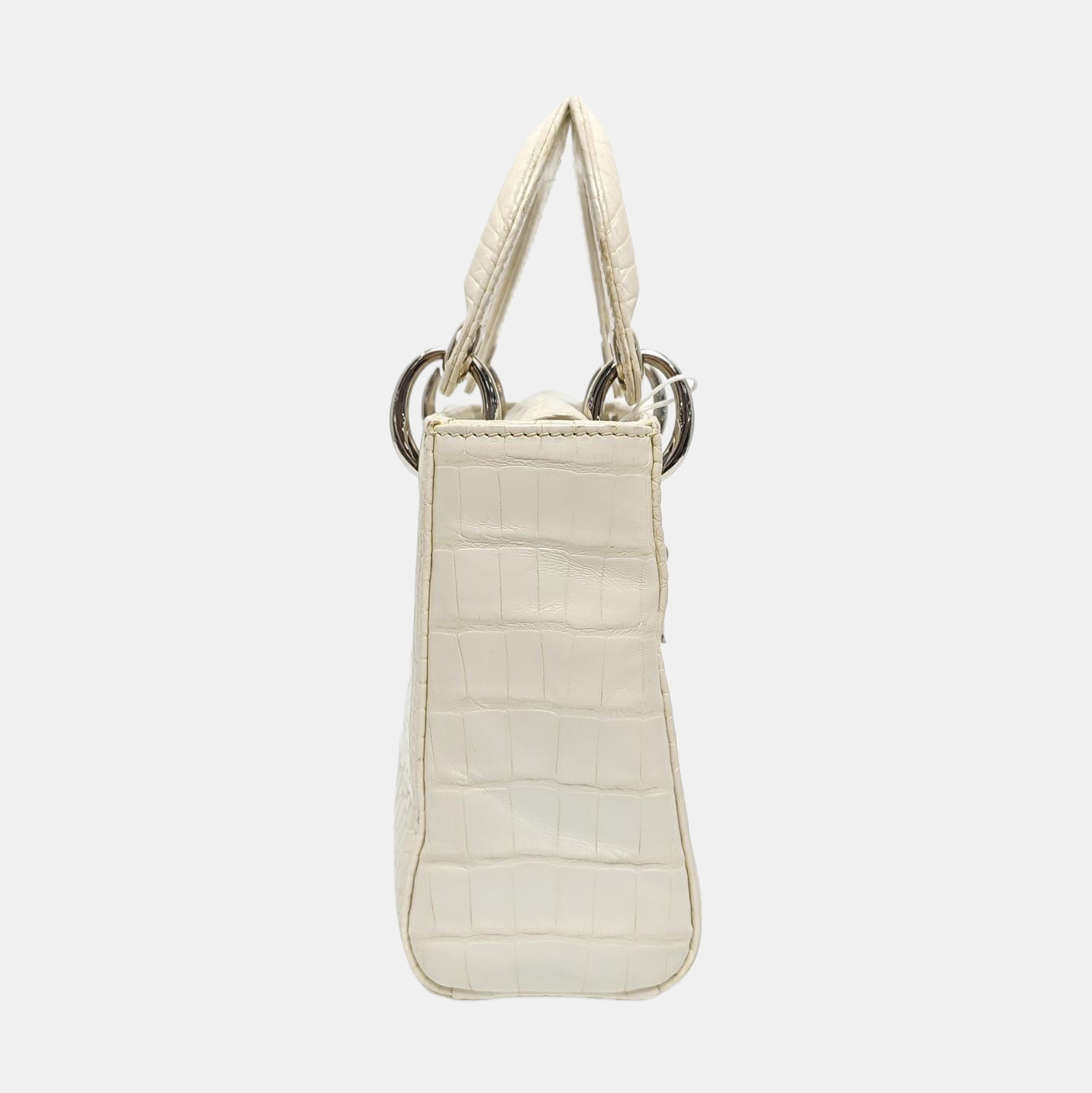 Lady Dior Mini Crocodile White