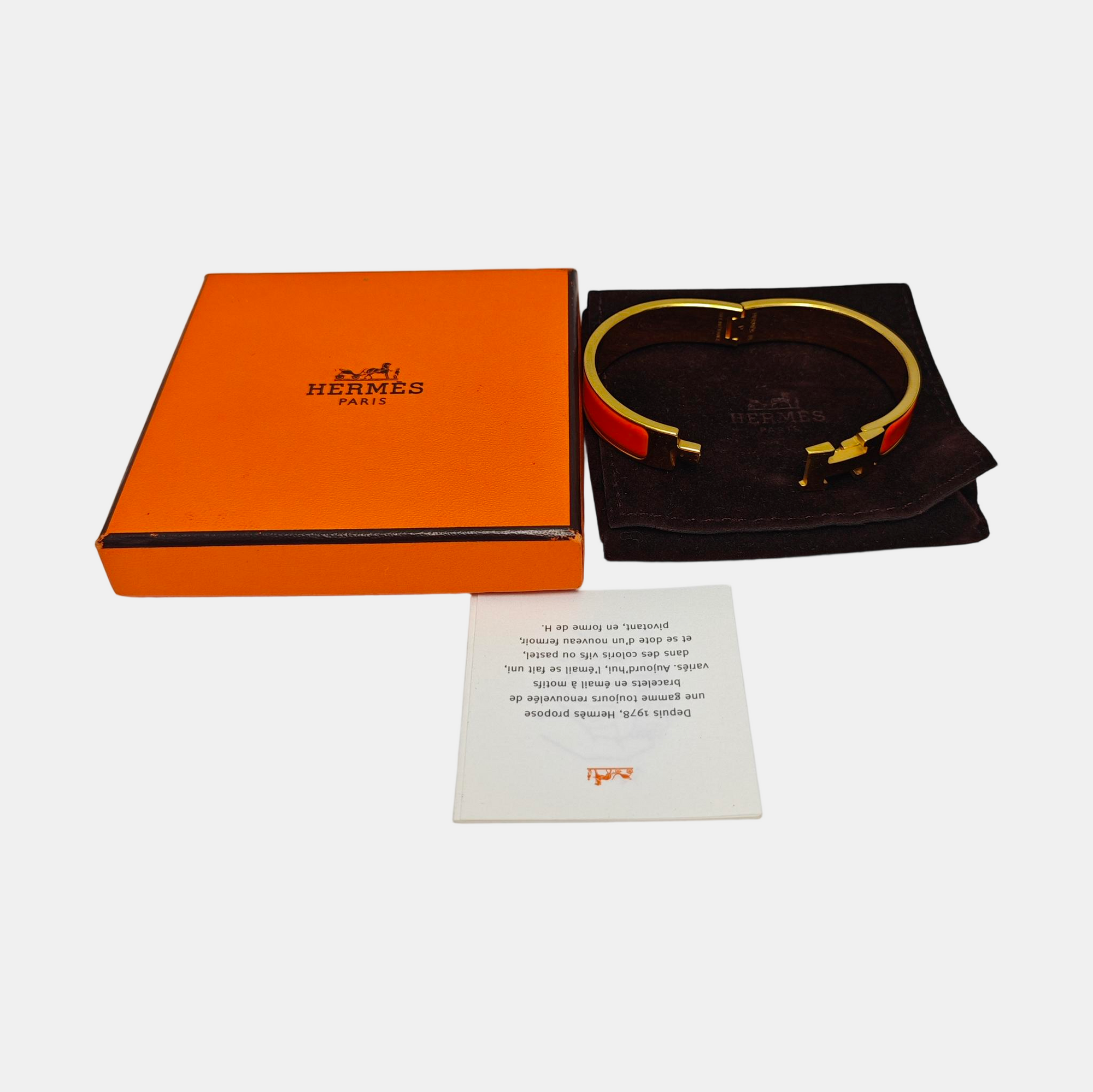 Clic H Metal Orange Bangle