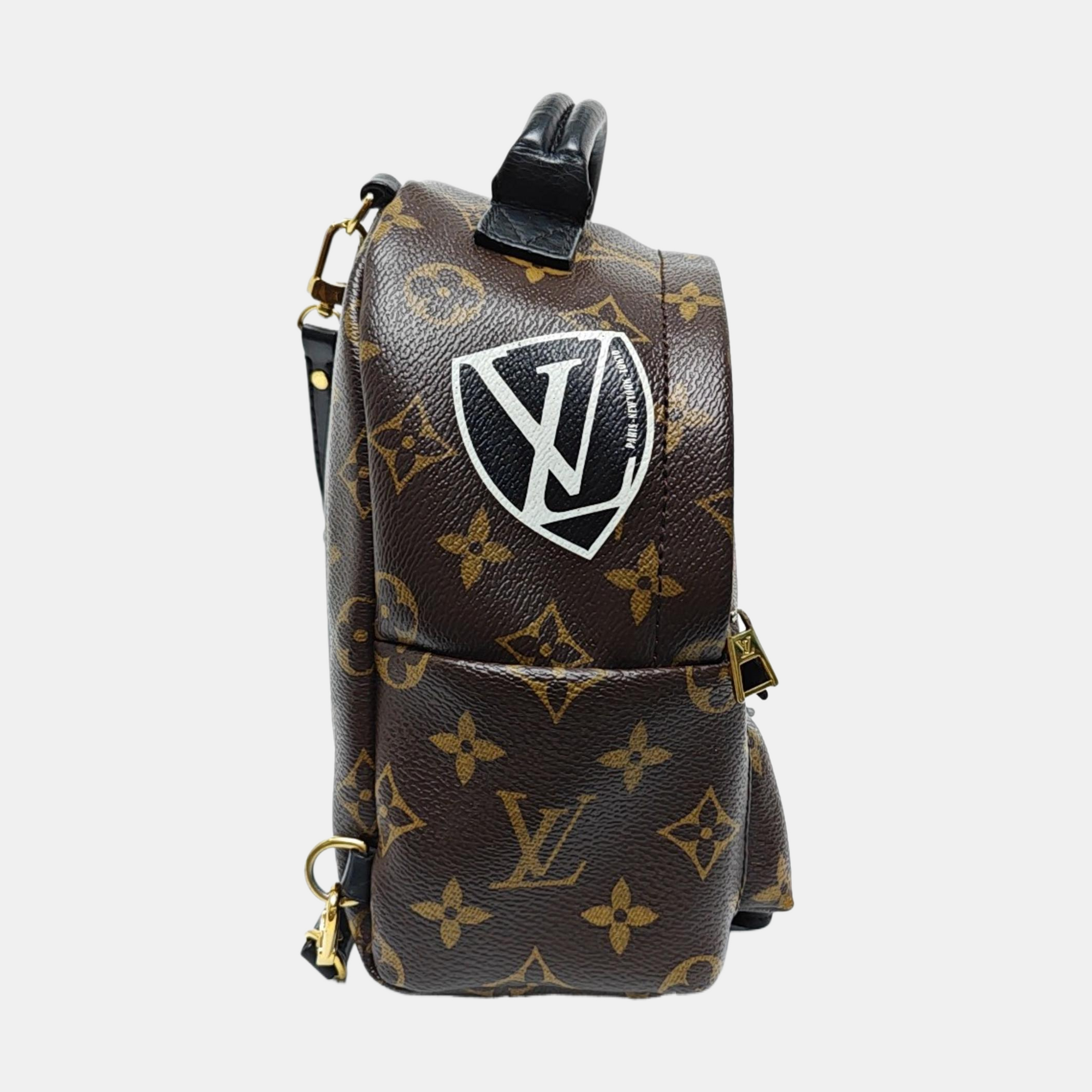PALM SPRINGS Mini Monogram Coated Canvas Brown