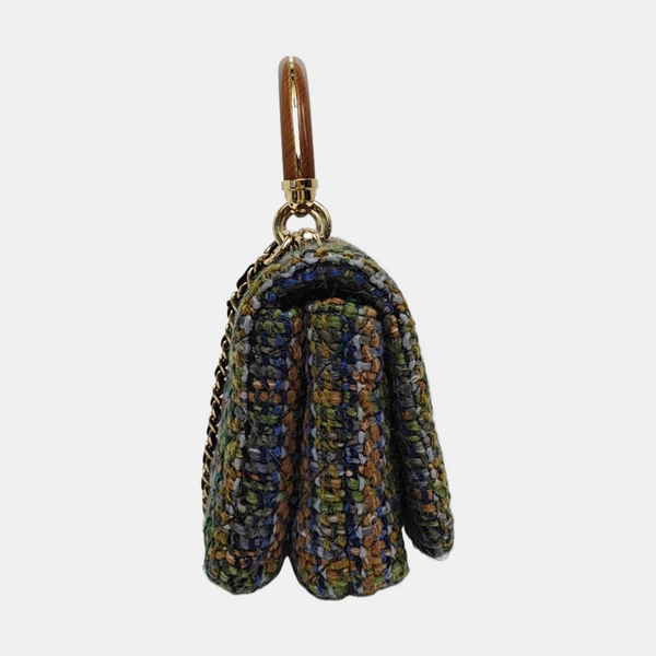 Quilted Wool Shoulder Bag Multicolor