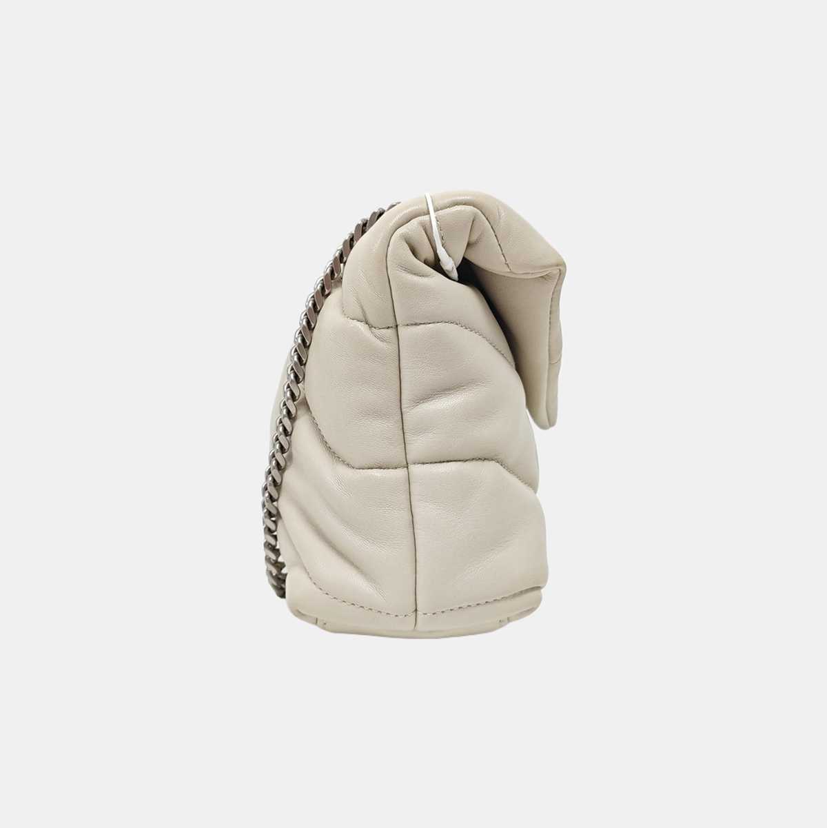 PUFFER Mini Chevron Lambskin White