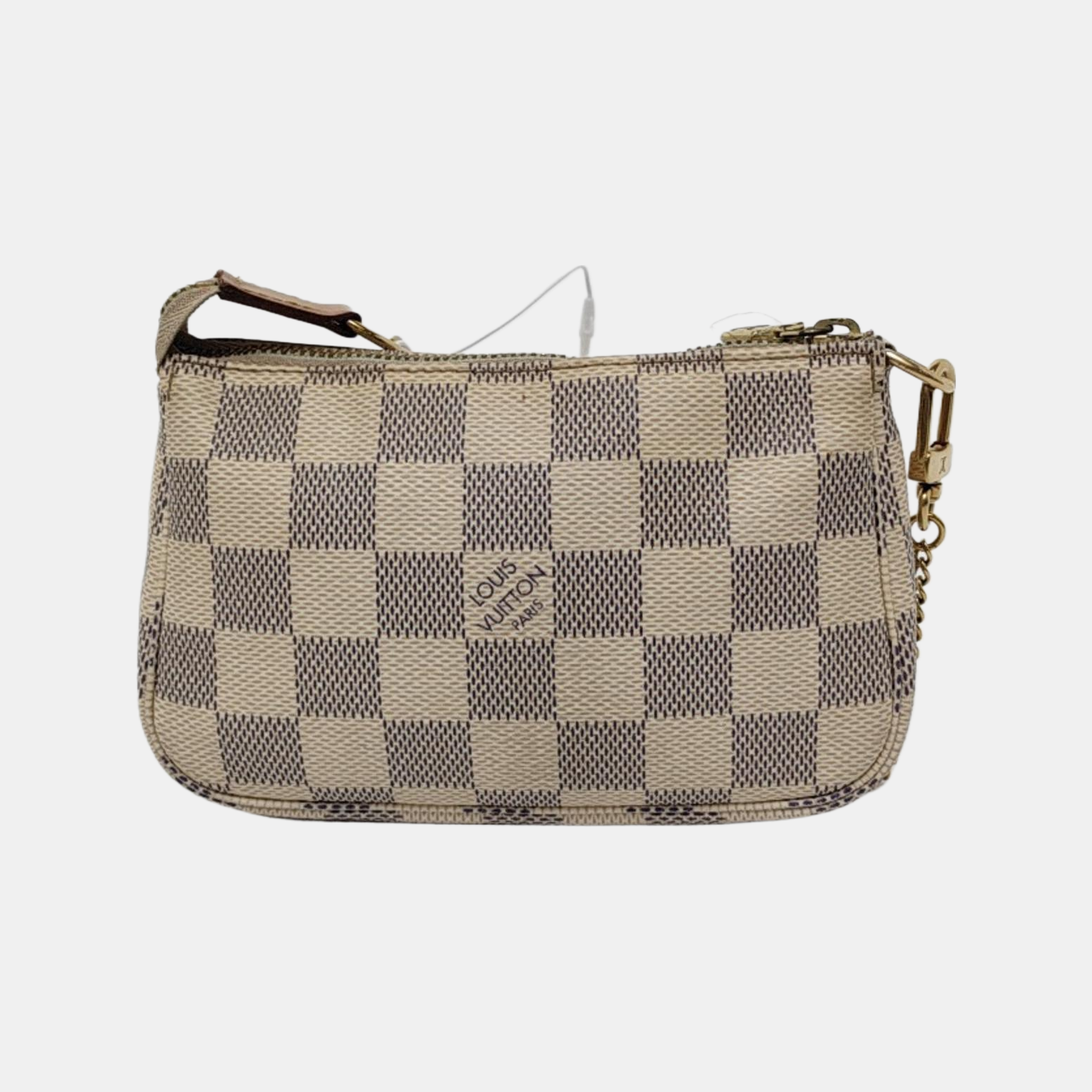 Authenticated pre-owned  ACCESSOIRES Mini Damier Azur Coated Canvas White - Top Handle Bag at Looply
