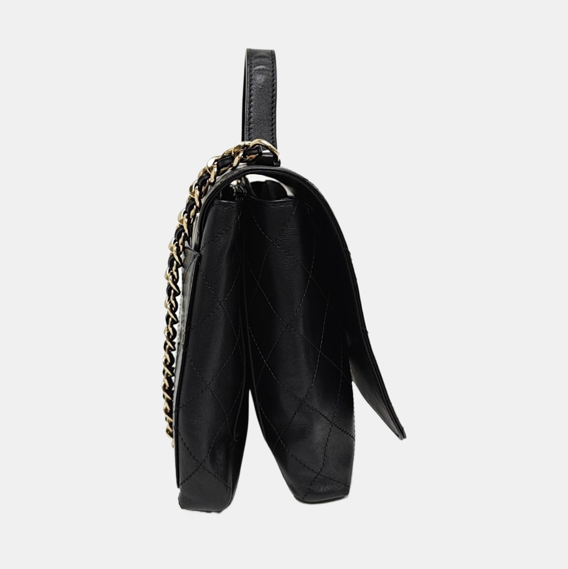 Quilted Calfskin Shoulder Bag Black