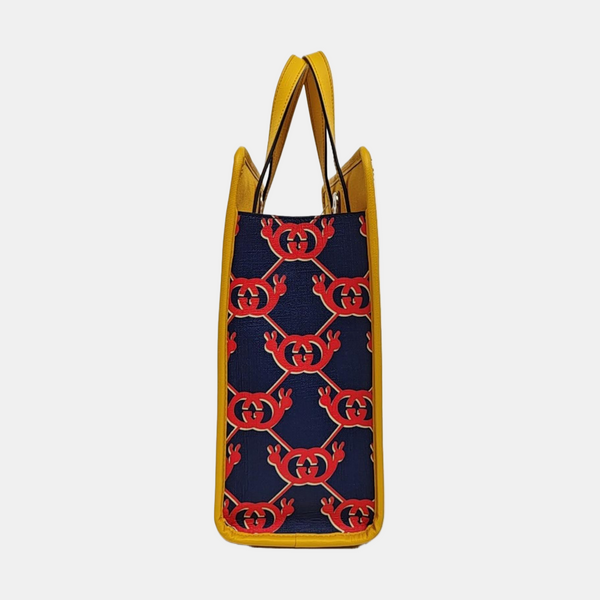 Monogram Coated Canvas Tote Bag Blue