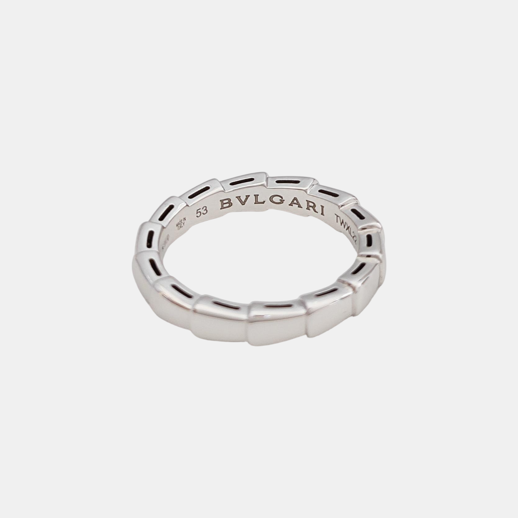 SERPENTI 18k White Gold Silver Ring EU 53