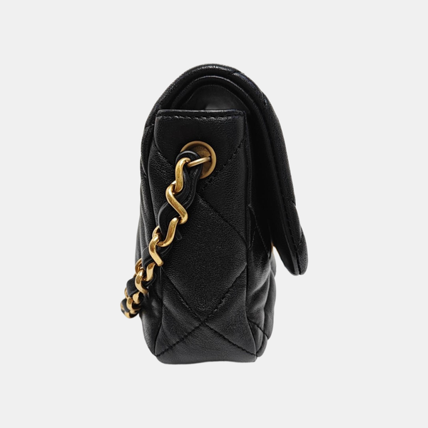 Quilted Lambskin Crossbody Bag Black