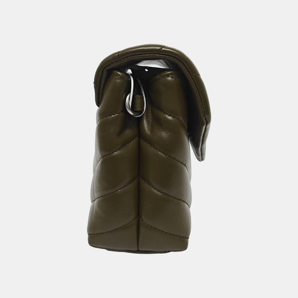 LOULOU Extra Small Chevron, Quilted Calfskin Green