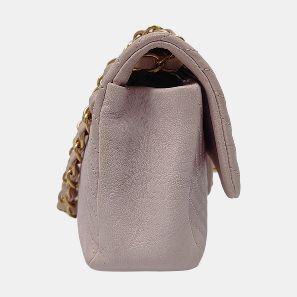 Mini Chevron, Quilted Lambskin Pink