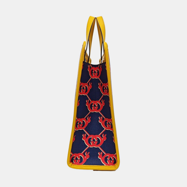 Monogram Coated Canvas Tote Bag Blue