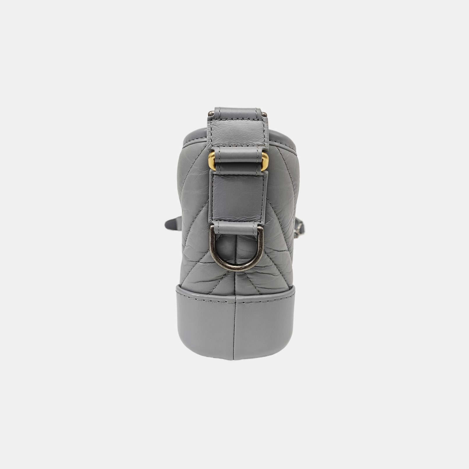 GABRIELLE Small Chevron Calfskin Gray