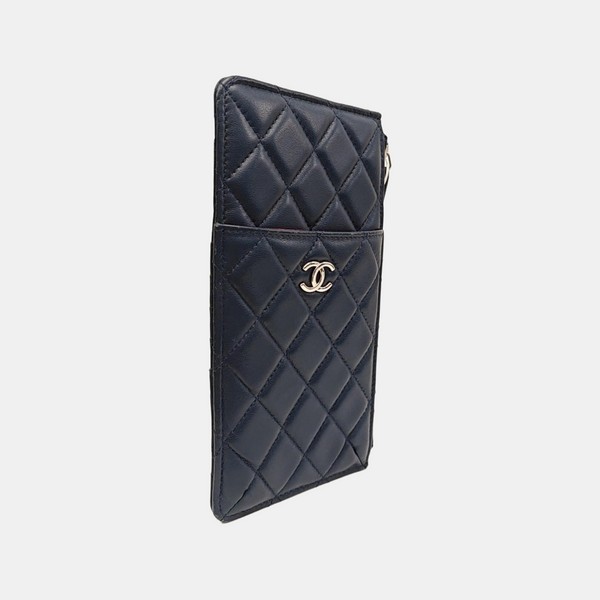 Quilted Lambskin Wallet Blue