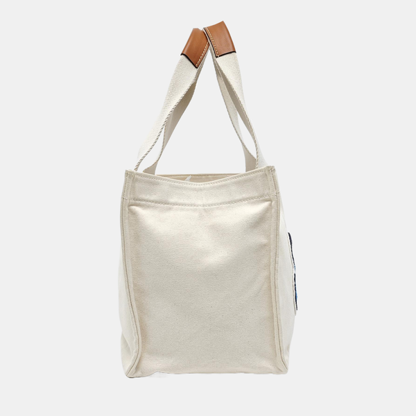 Quilted Canvas Tote Bag Beige