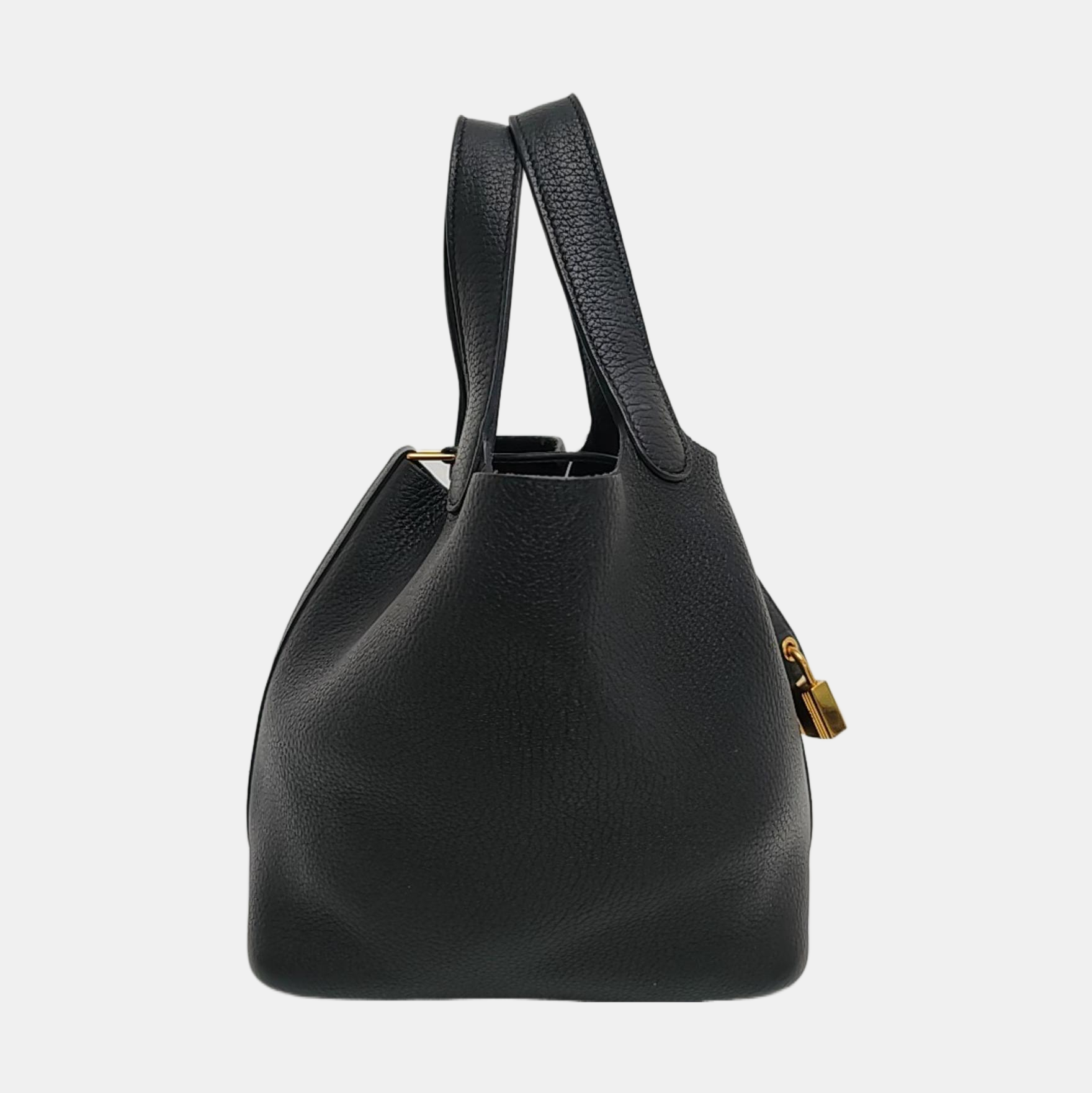 Authenticated pre-owned  Picotin Lock Clemence Black - Bucket Bag at Looply