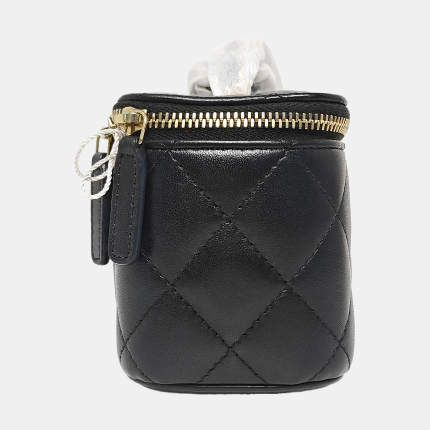 VANITY CASE Mini Quilted Lambskin Black
