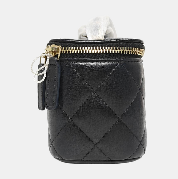 VANITY CASE Mini Quilted Lambskin Black