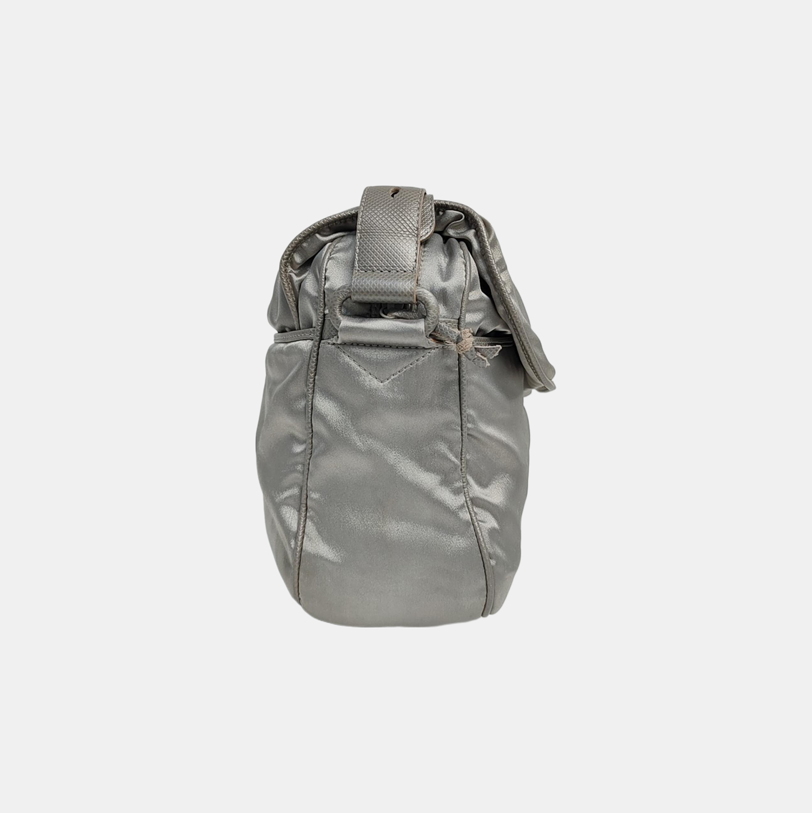 Nylon Shoulder Bag Silver