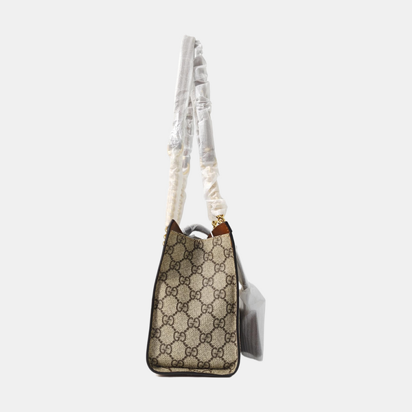 Padlock Small Monogram Coated Canvas Beige