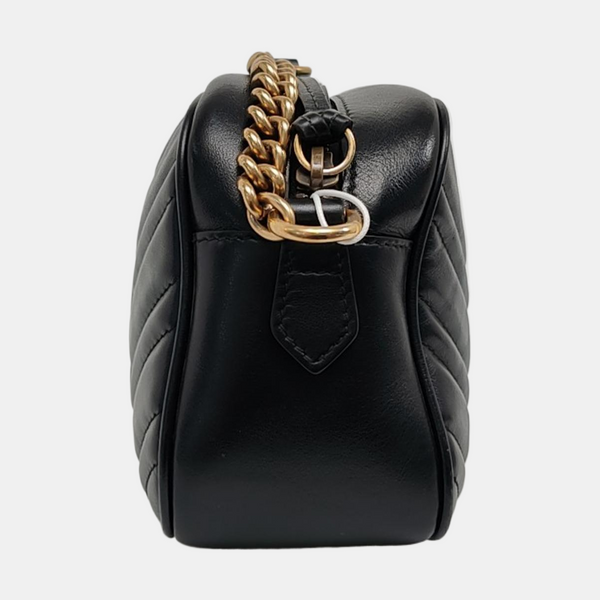 GG Marmont Small Quilted Calfskin Black