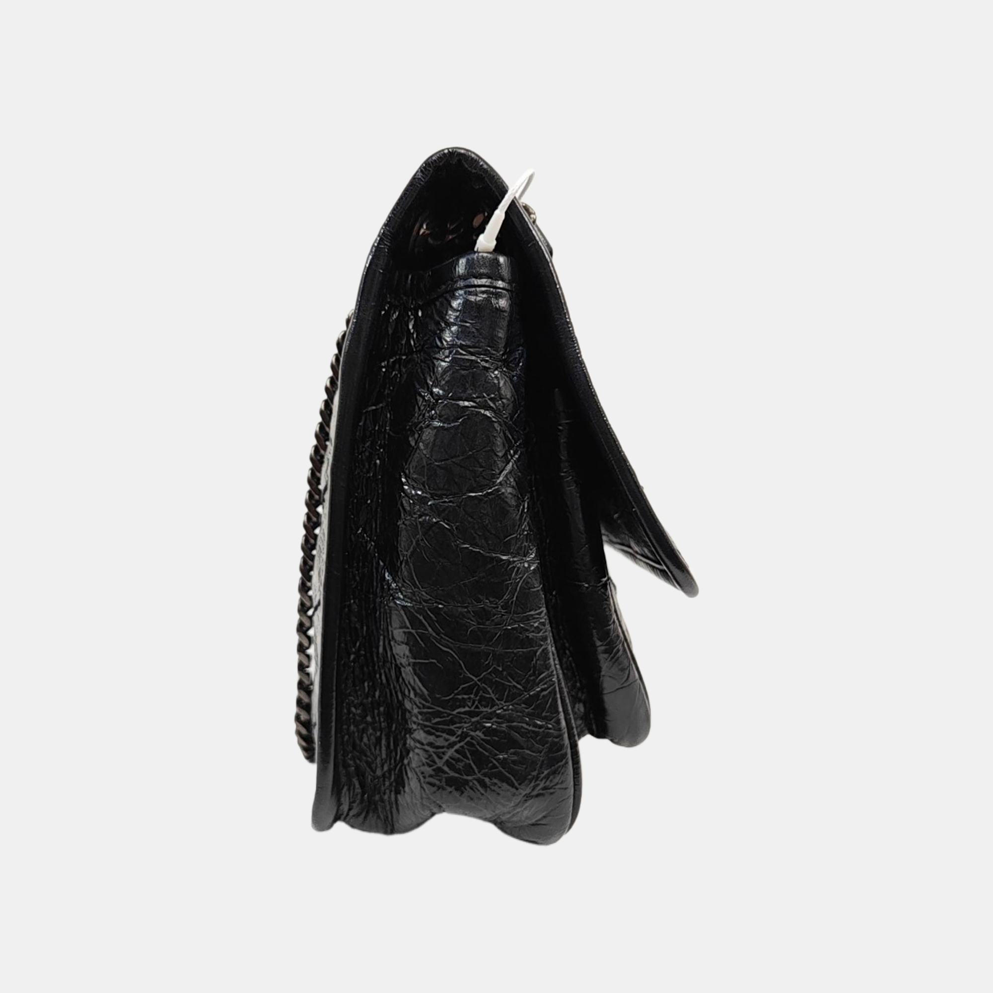 NIKI Small Chevron Calfskin Black