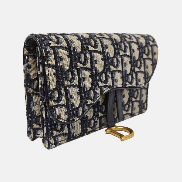 Saddle Mini Oblique Canvas Blue