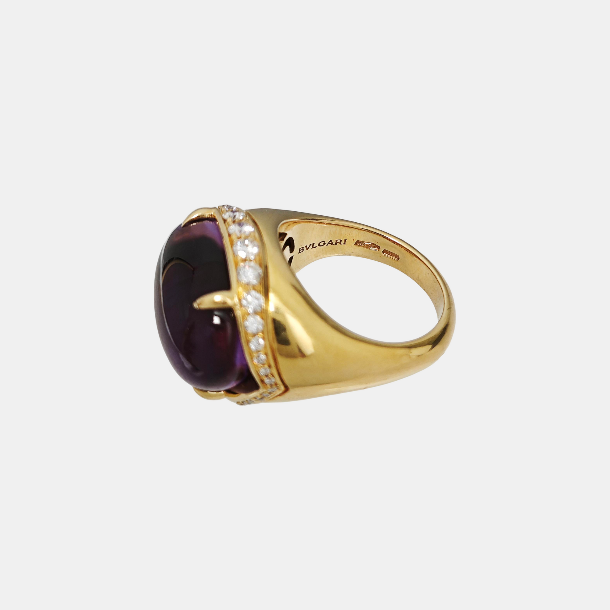 18k Gold Purple Ring EU 54